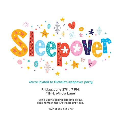 free sleepover invitation template